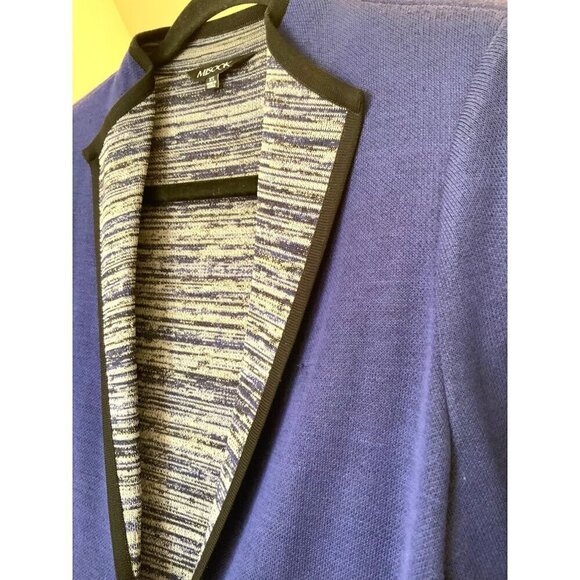 Misook women’s lightweight coat Navy/ Grey  36 Ch 38 H 38 Long - Picture 11 of 11